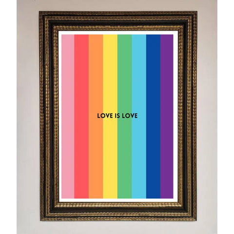 Love Is Love Framed Print - A3 (29.7 x 42 cm) / Ornate Gold Black - Framed Print