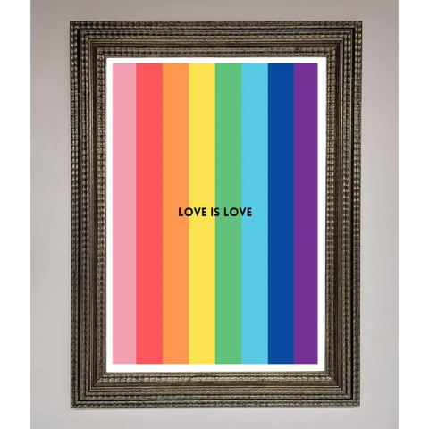 Love Is Love Framed Print - A3 (29.7 x 42 cm) / Ornate Silver - Framed Print