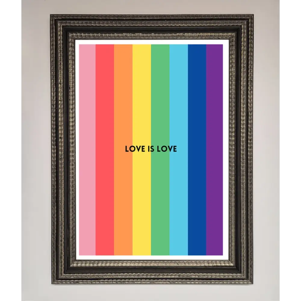 Love Is Love Framed Print - A3 (29.7 x 42 cm) / Ornate Silver Black - Framed Print