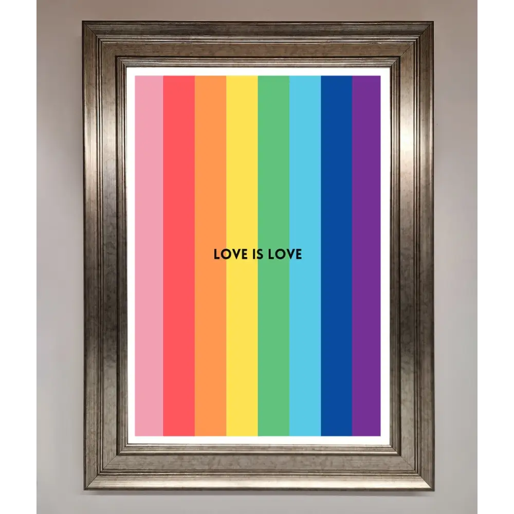 Love Is Love Framed Print - A3 (29.7 x 42 cm) / Silver - Framed Print