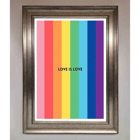 Love Is Love Framed Print - A3 (29.7 x 42 cm) / Silver - Framed Print