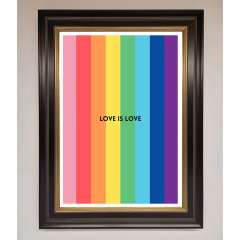 Love Is Love Framed Print - B0 (100 x 141 cm) / Black Gold - Framed Print