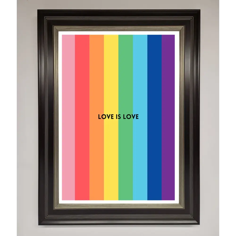 Love Is Love Framed Print - B0 (100 x 141 cm) / Black Silver - Framed Print
