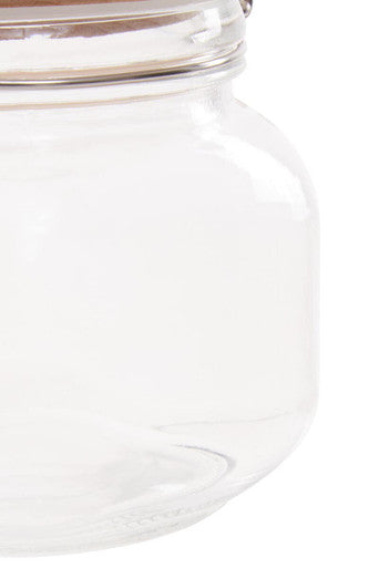 Clear luca square 800ml glass jar with silver metal lid and rubber seal perfect for airtight storage