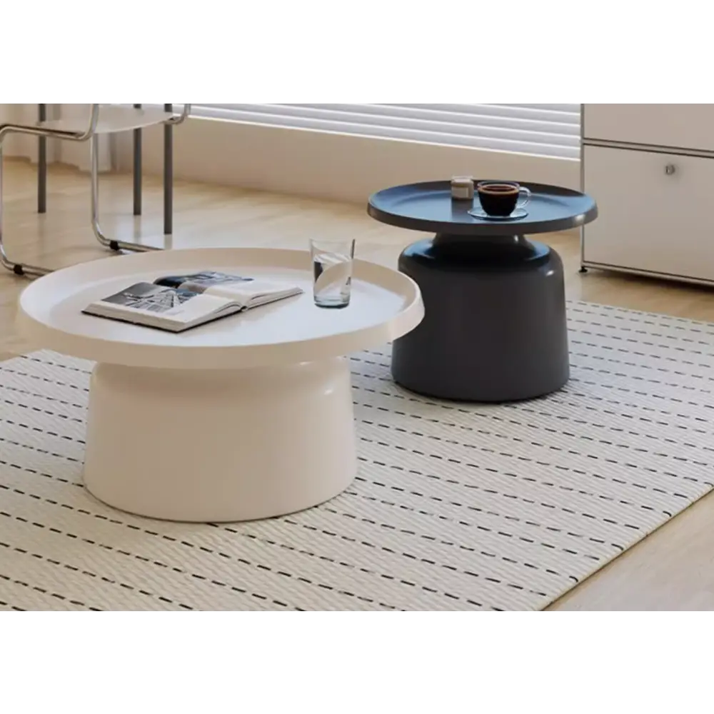 Lucas Coffee Table Set, White & Black｜ DC Concept