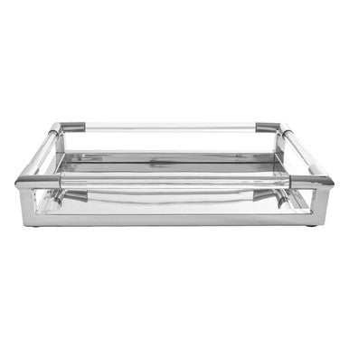 Lucita Silver Finish Rectangular Tray