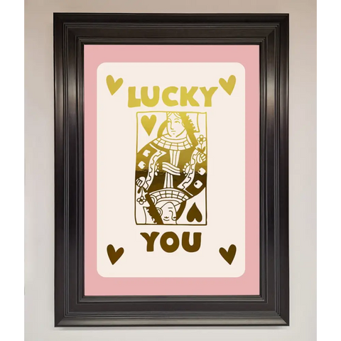 Lucky You Foil Print - A1 (59.4 x 84.1 cm) / Matt Black - Framed Print