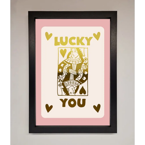 Lucky You Foil Print - A3 (29.7 x 42 cm) / Black - Framed Print