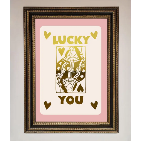 Lucky You Foil Print - A3 (29.7 x 42 cm) / Ornate Gold Black - Framed Print