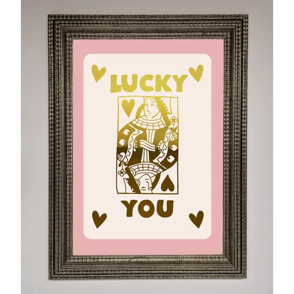 Lucky You Foil Print - A3 (29.7 x 42 cm) / Ornate Silver - Framed Print