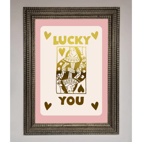 Lucky You Foil Print - A3 (29.7 x 42 cm) / Ornate Silver - Framed Print