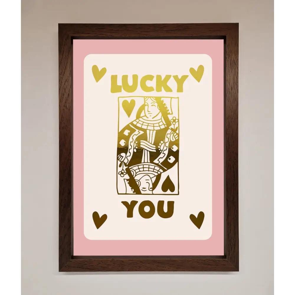Lucky You Foil Print - A3 (29.7 x 42 cm) / Walnut - Framed Print