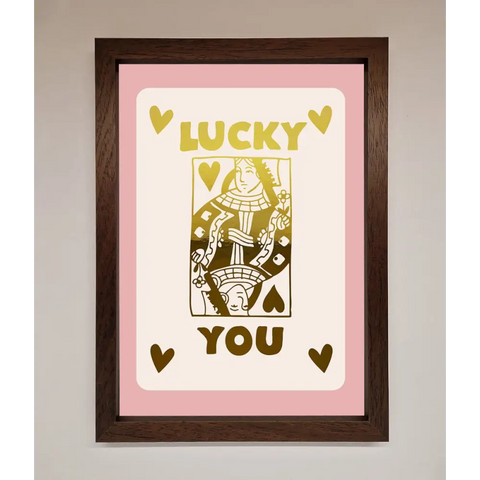 Lucky You Foil Print - A3 (29.7 x 42 cm) / Walnut - Framed Print