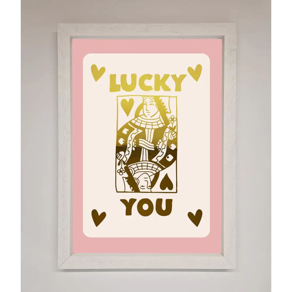 Lucky You Foil Print - A3 (29.7 x 42 cm) / White - Framed Print