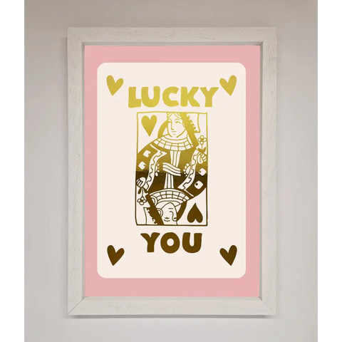 Lucky You Foil Print - A3 (29.7 x 42 cm) / White - Framed Print