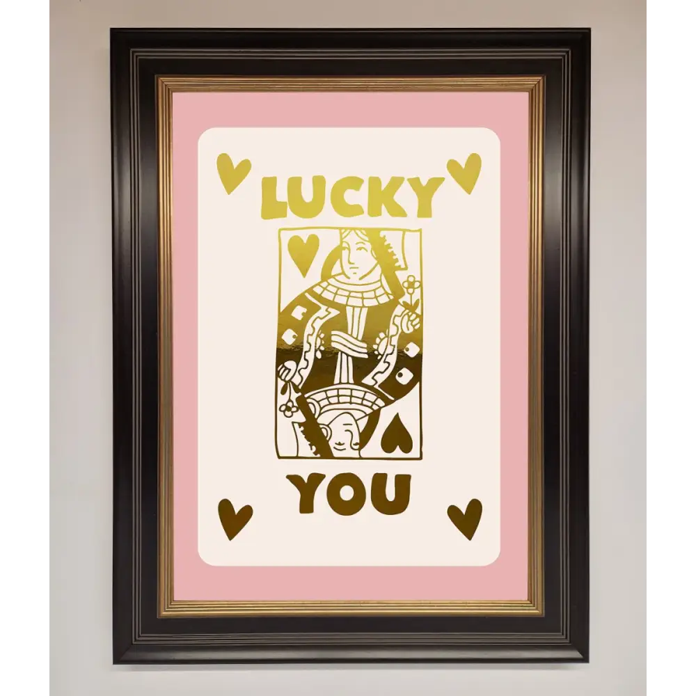 Lucky You Foil Print - B0 (100 x 141 cm) / Black Gold - Framed Print
