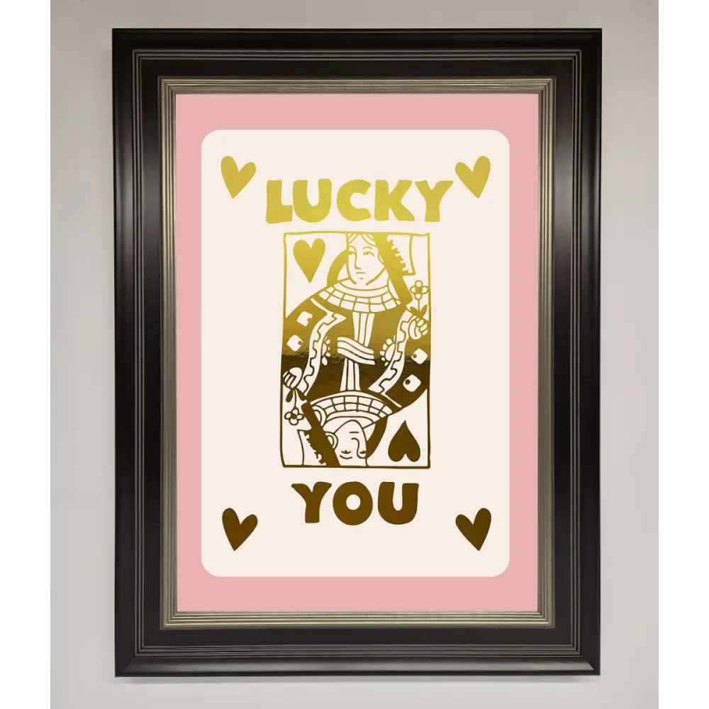 Lucky You Foil Print - B0 (100 x 141 cm) / Black Silver - Framed Print