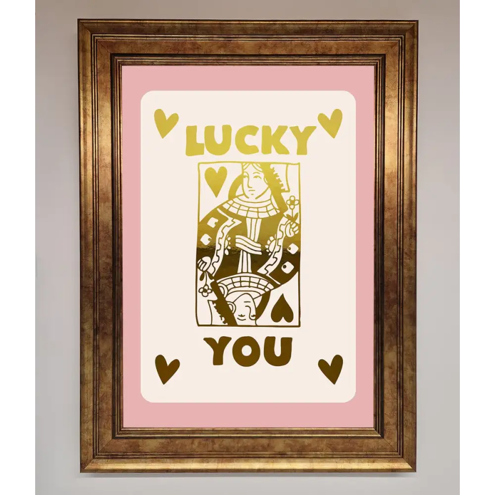 Lucky You Foil Print - B0 (100 x 141 cm) / Bronze - Framed Print