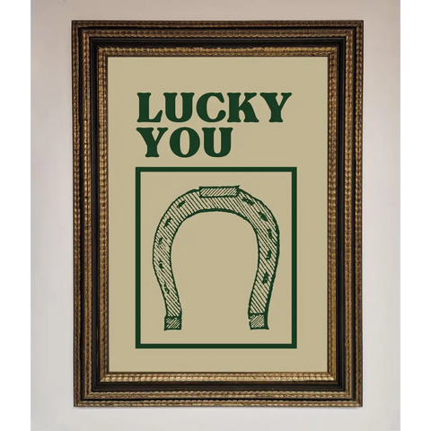 Lucky You Framed Wall Art - A3 (29.7 x 42 cm) / Ornate Gold Black - Framed Print