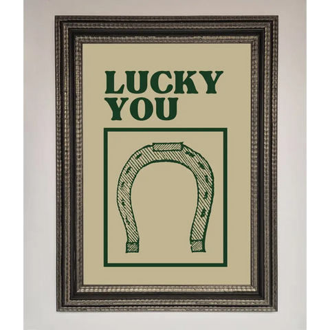Lucky You Framed Wall Art - A3 (29.7 x 42 cm) / Ornate Silver Black - Framed Print