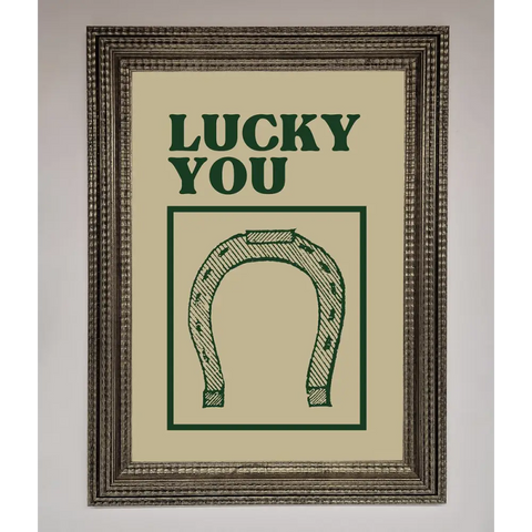 Lucky You Framed Wall Art - A3 (29.7 x 42 cm) / Ornate Silver - Framed Print