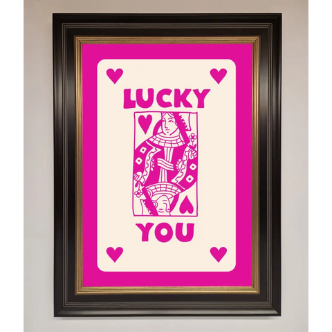 Lucky You Hot Pink Framed Poster - B0 (100 x 141 cm) / Black Gold - Framed Print