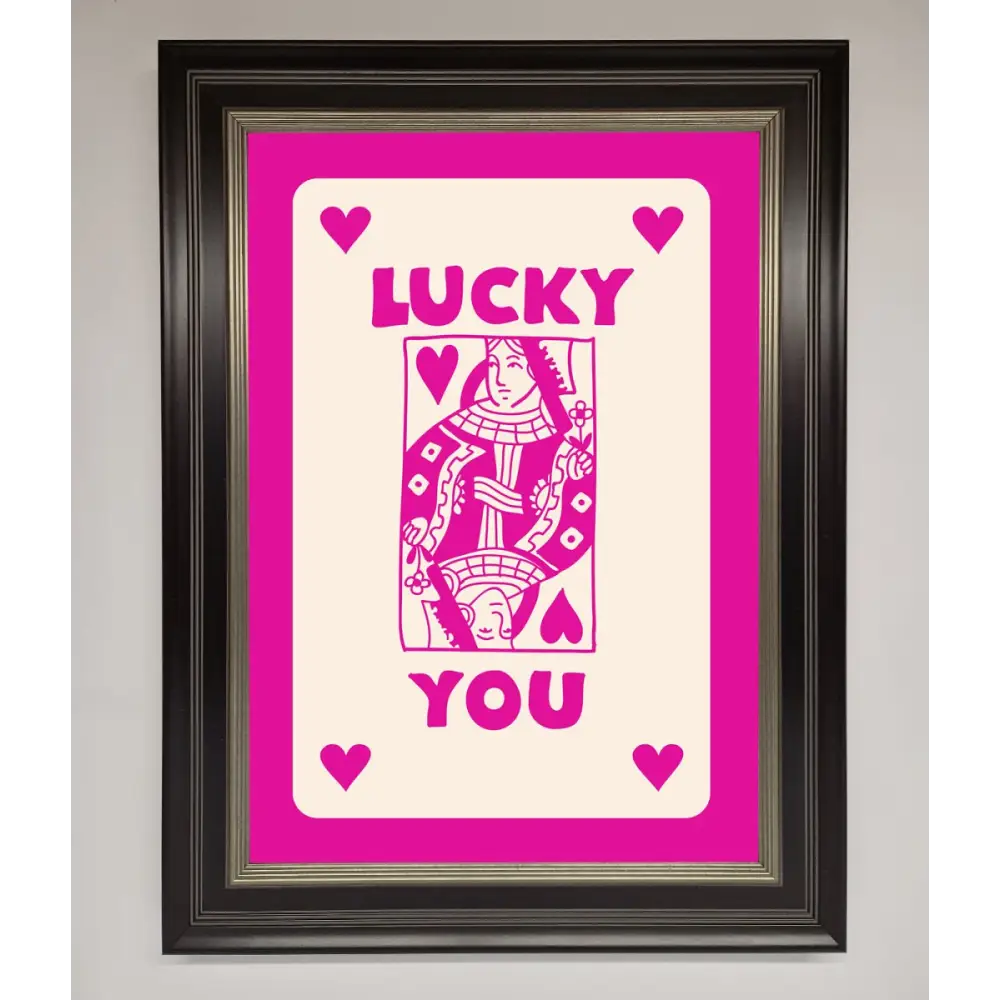 Lucky You Hot Pink Framed Poster - B0 (100 x 141 cm) / Black Silver - Framed Print