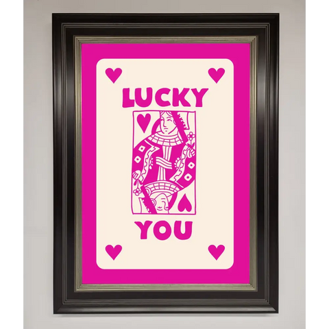 Lucky You Hot Pink Framed Poster - B0 (100 x 141 cm) / Black Silver - Framed Print