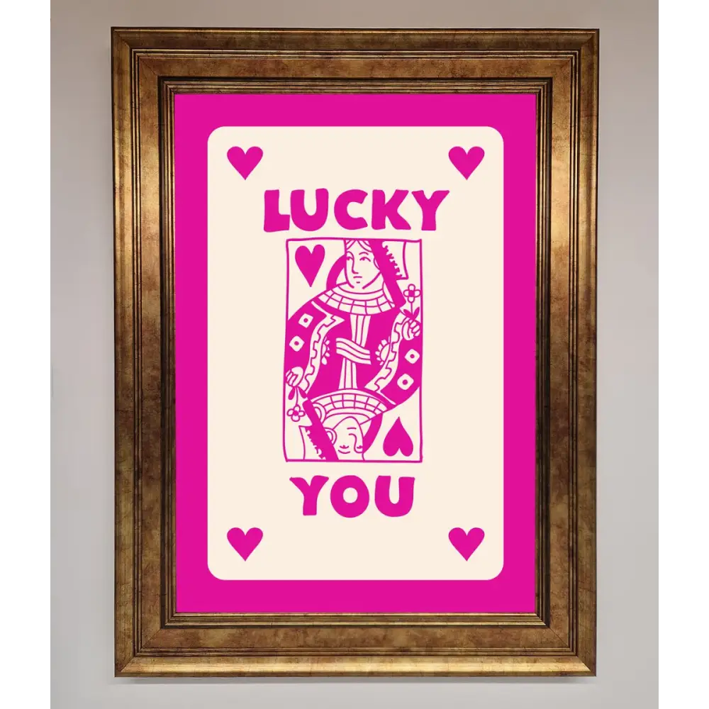 Lucky You Hot Pink Framed Poster - B0 (100 x 141 cm) / Bronze - Framed Print