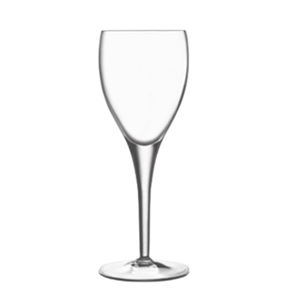 Clear crystal wine glass with slender stem and flared bowl from luigi bormioli crystalite set of 6 360ml
