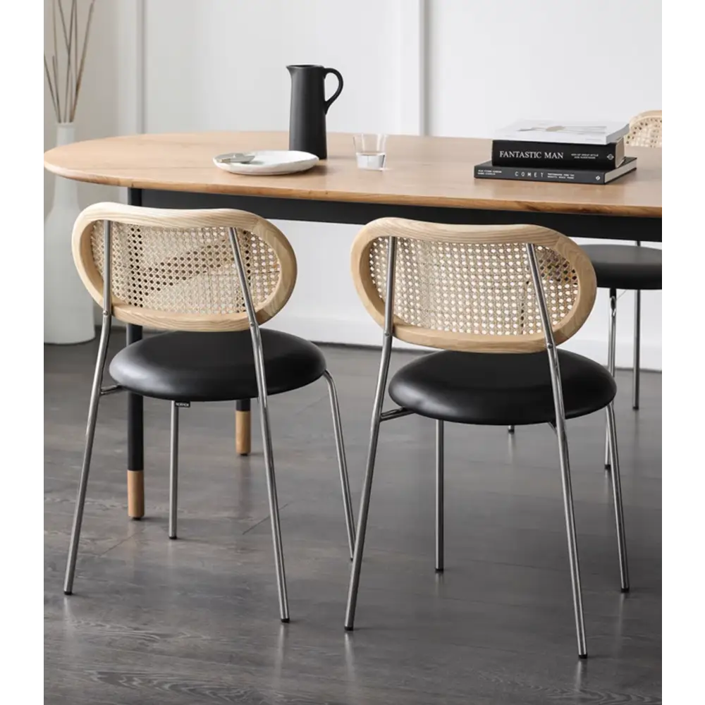 Luna Rattan Dining Chair, Oak｜ DC Concept