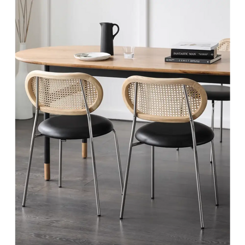 Luna Rattan Dining Chair, Oak｜ DC Concept