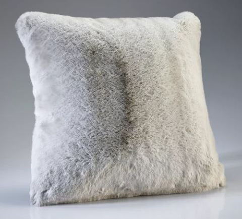 Luxe Silver Faux Fur Cushion