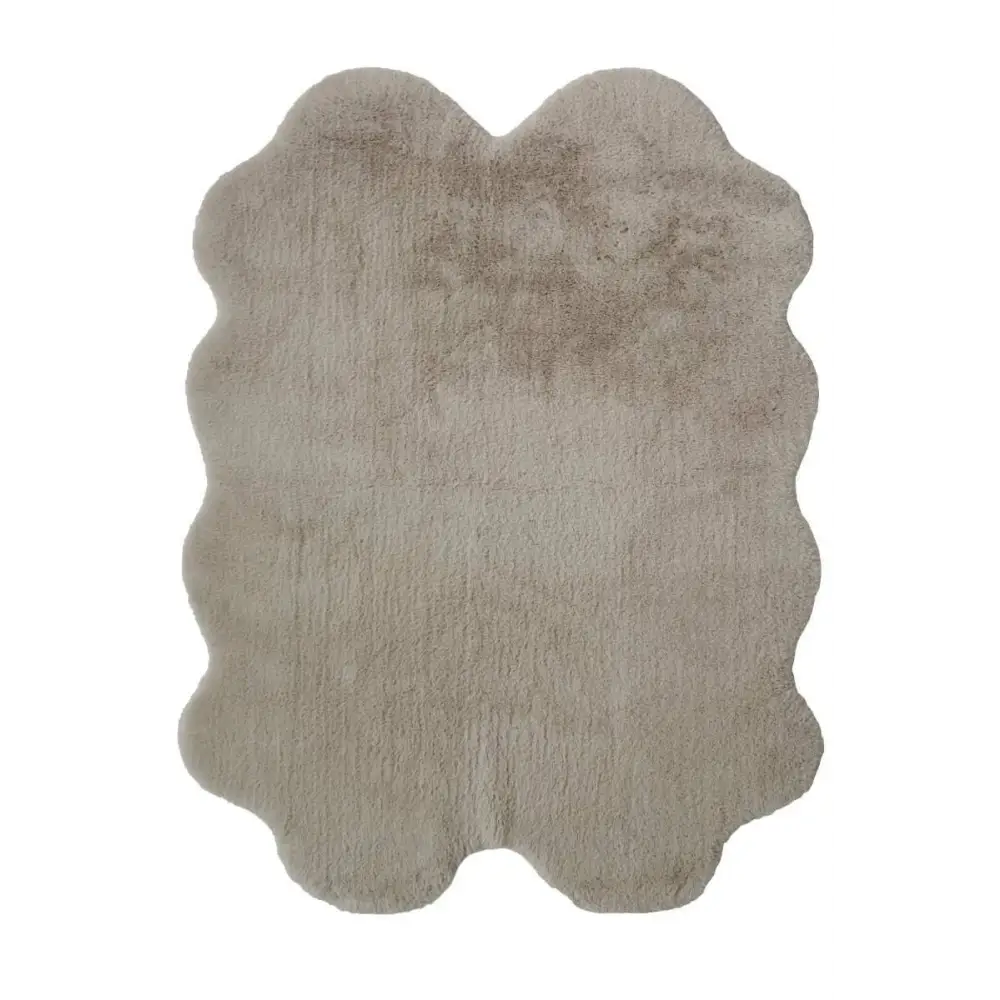 Luxury Fur Shaggy Rug – Ultra-Soft Geometric - 105X140 cm / Beige - Rugs