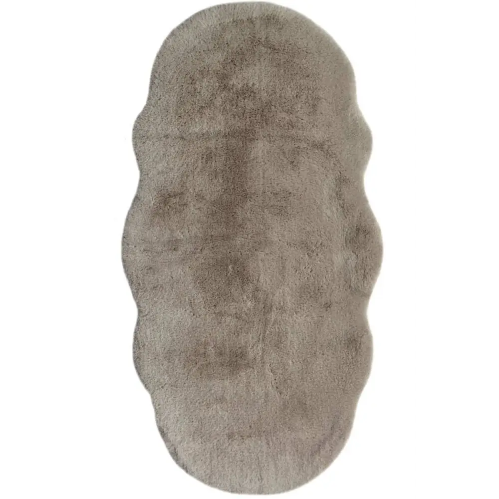 Luxury Fur Shaggy Rug – Ultra-Soft Geometric - 70X140 cm / Beige - Rugs