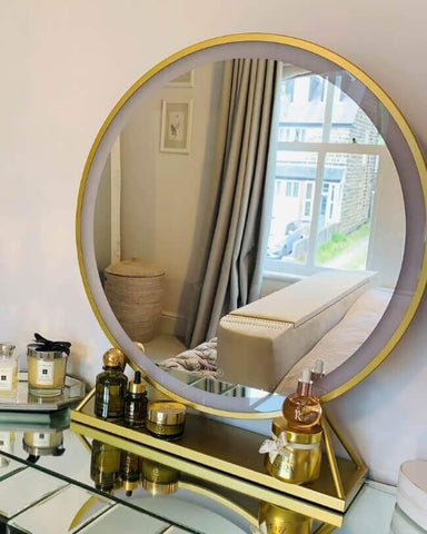 Pre Order End June Anne Round Hollywood Mirror Gold 60x67CM