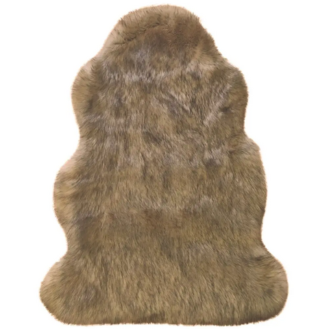 Luxury Grey Brown Faux Fur Rug - 60X90 cm / Brown - Rugs