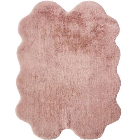 Luxury Pink Faux Fur Rug - 105X140 cm - Rugs