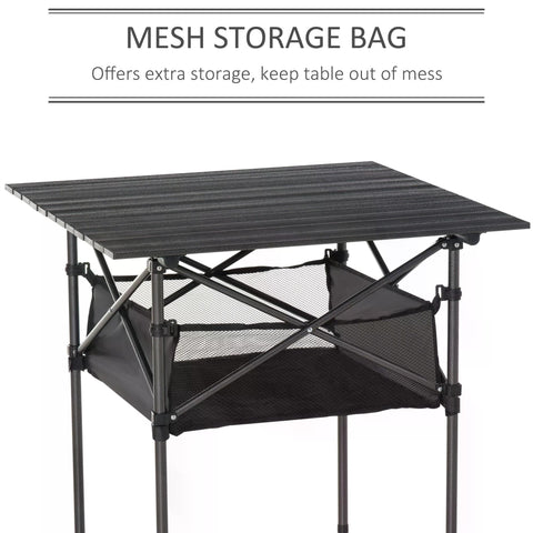 Outsunny Outdoor Folding Camping Table W/ Storage Bag, Portable for Garden Beach Picnic