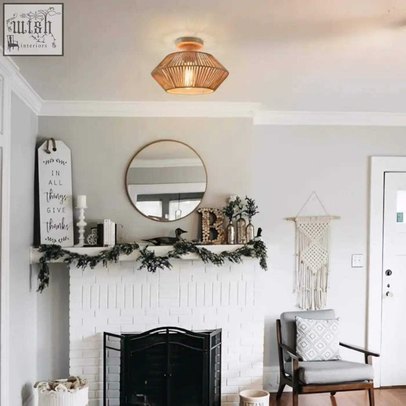 Lynpon bohemian woven rattan ceiling light hand-worked cage chandelier with warm golden glow for cozy spaces