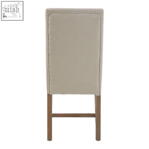 Beige linen lyon beige linen dining chair with wooden legs perfect for stylish dining spaces