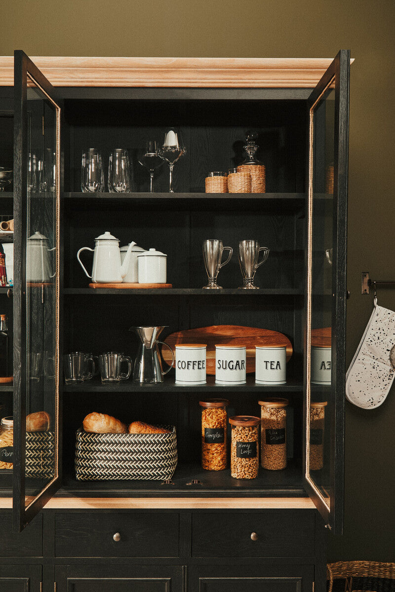 Lyon Black Oak Wood Large Cabinet