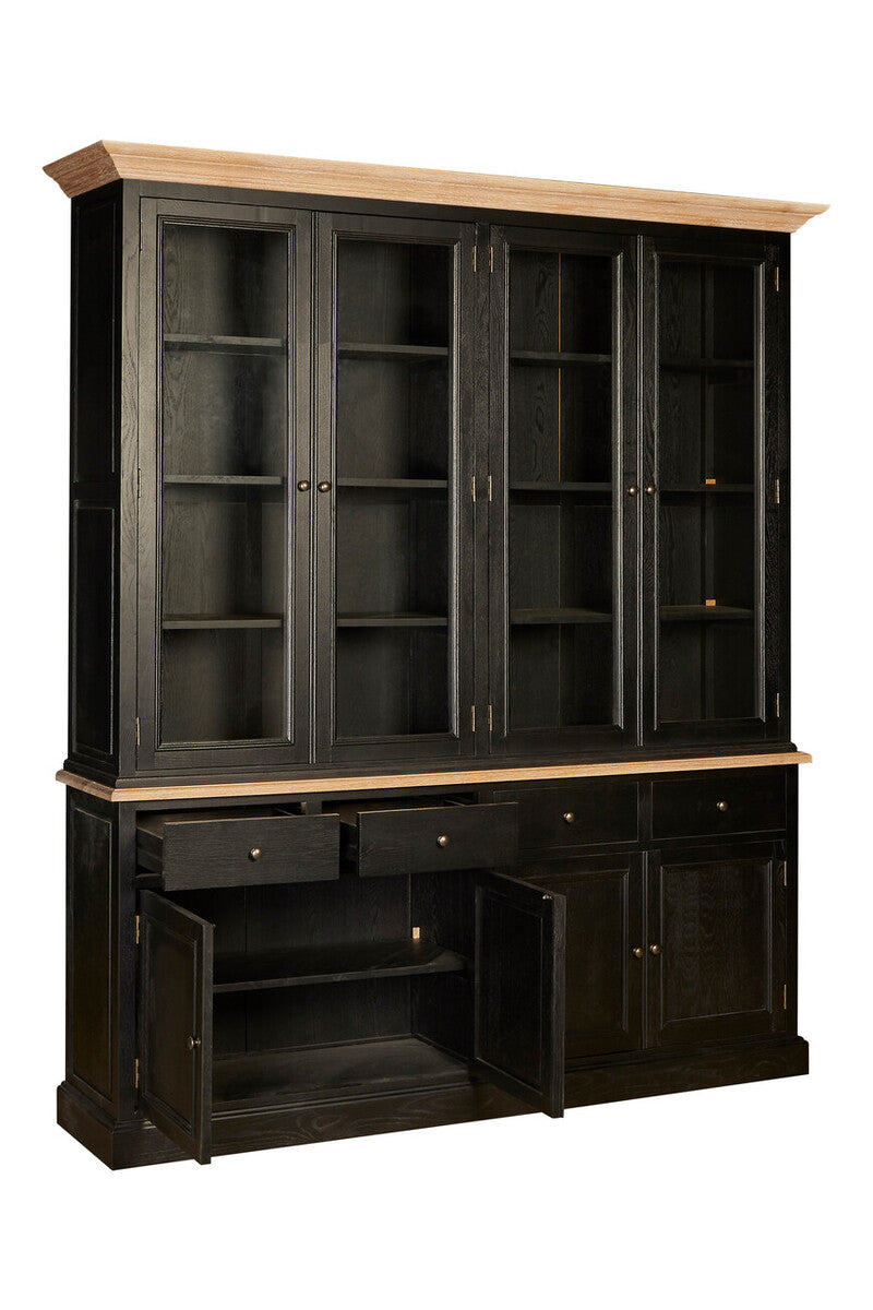 Lyon Black Oak Wood Large Cabinet