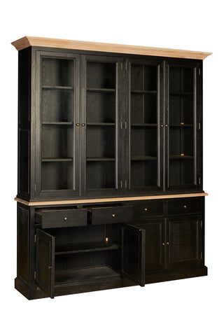 Lyon Black Oak Wood Large Cabinet