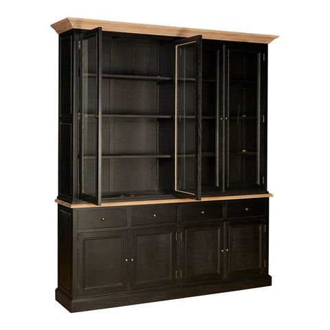 Lyon Black Oak Wood Large Cabinet