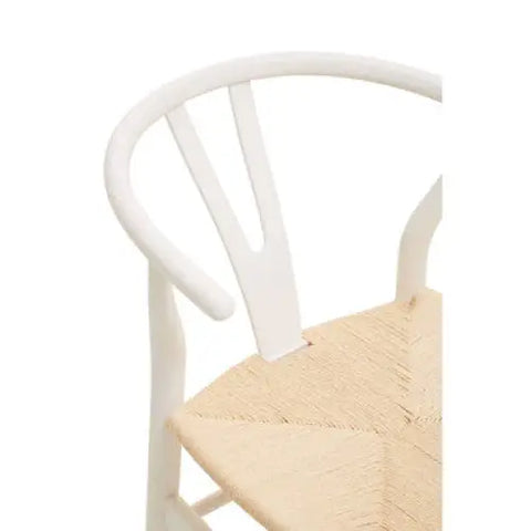 Lyon Wishbone Antique White Chair - Dining Chair