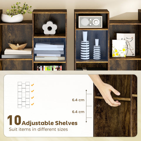 HOMCOM 21-Compartment Bookshelf - Brown