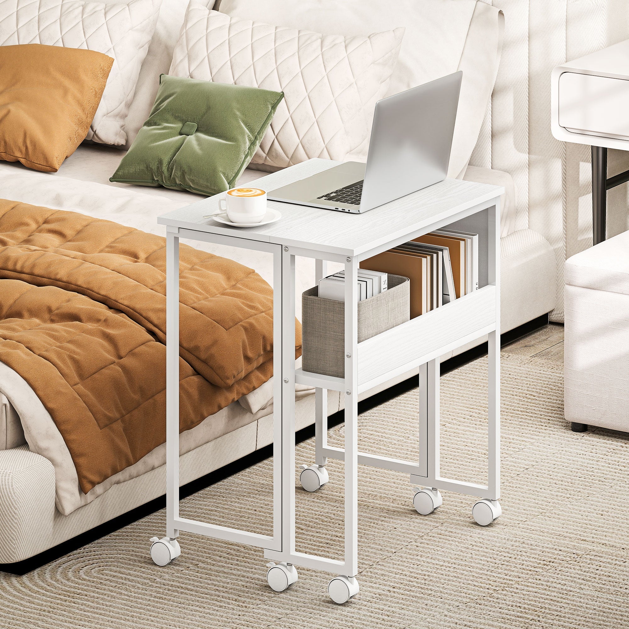 HOMCOM 63 cm Drop Leaf Writing Work Desk - White