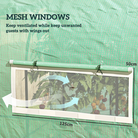 Outsunny 300 x 200cm Walk-In Polytunnel Greenhouse - Green