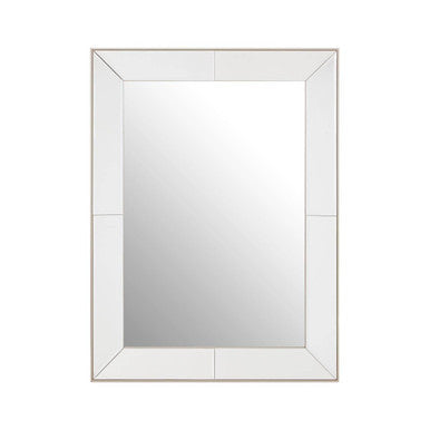 Rectangular mack wall mirror with a sleek silver frame perfect as a modern wall mirror for any room